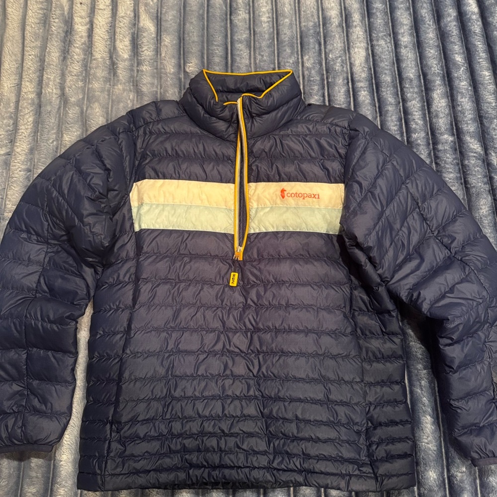 Cotopaxi Navy and Yellow Puffer Jacket